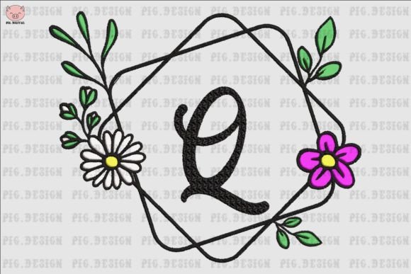 Flower Daisy Font Q
