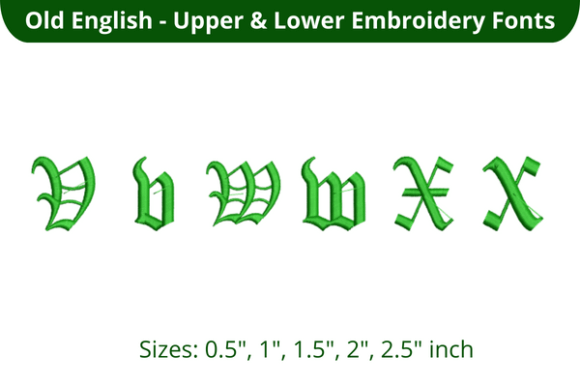 Old English Font VWX